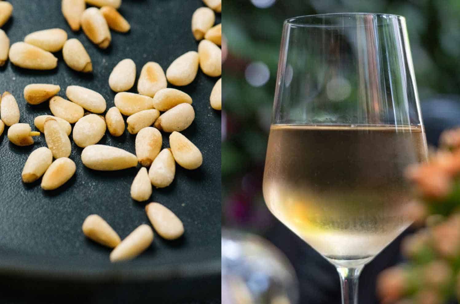 Pine-nuts-and-Pinot-Grigio-or-Sauvignon-Blanc