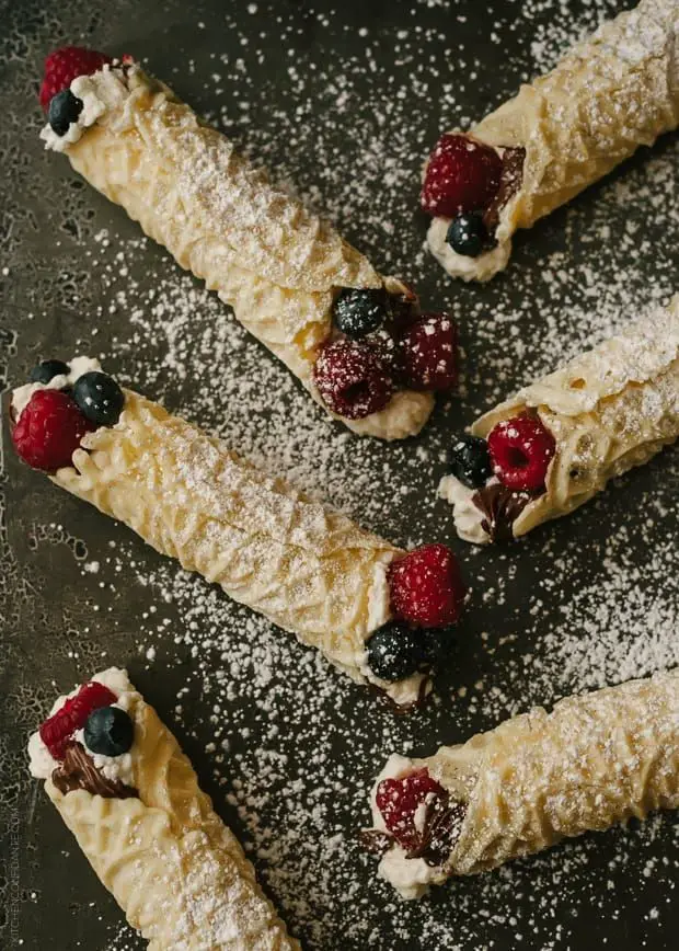 Nutella Berry Filled Waffle Cookies (Pizzelle)