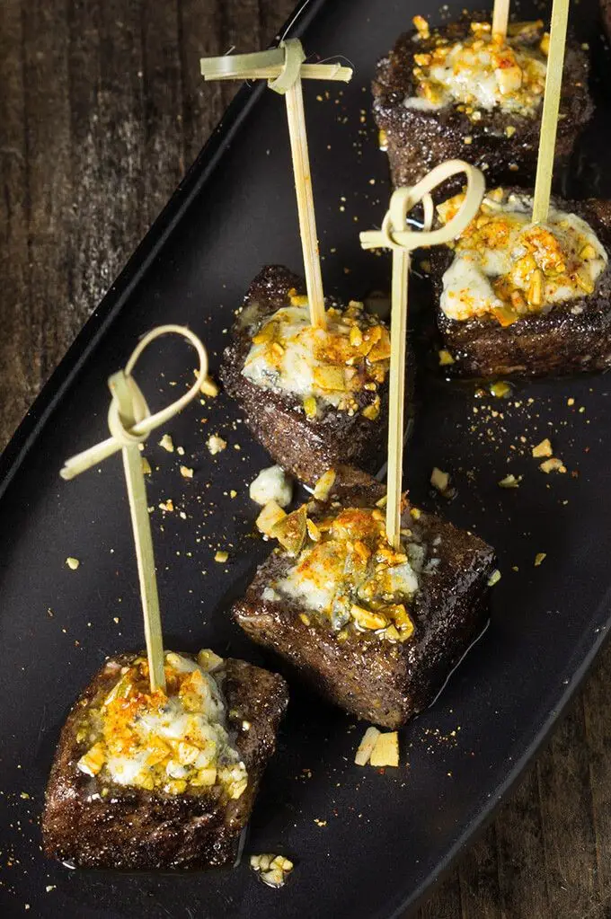 Steak Bites With Blue Cheese Butter & Pepita Crumb