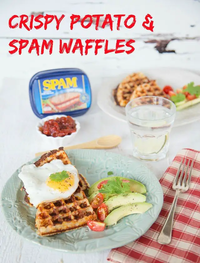 Crispy Potato & Spam Waffles