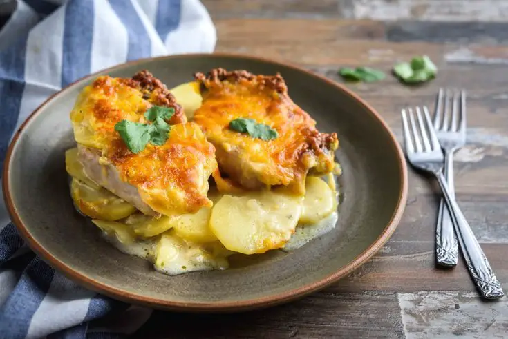 Pork Chop Casserole With Cheese And Potatoes