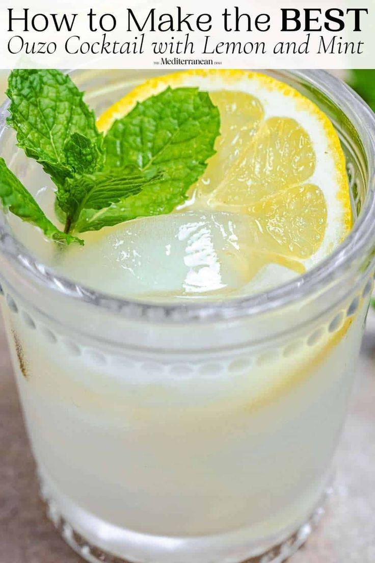 Ouzo With Lemon & Mint