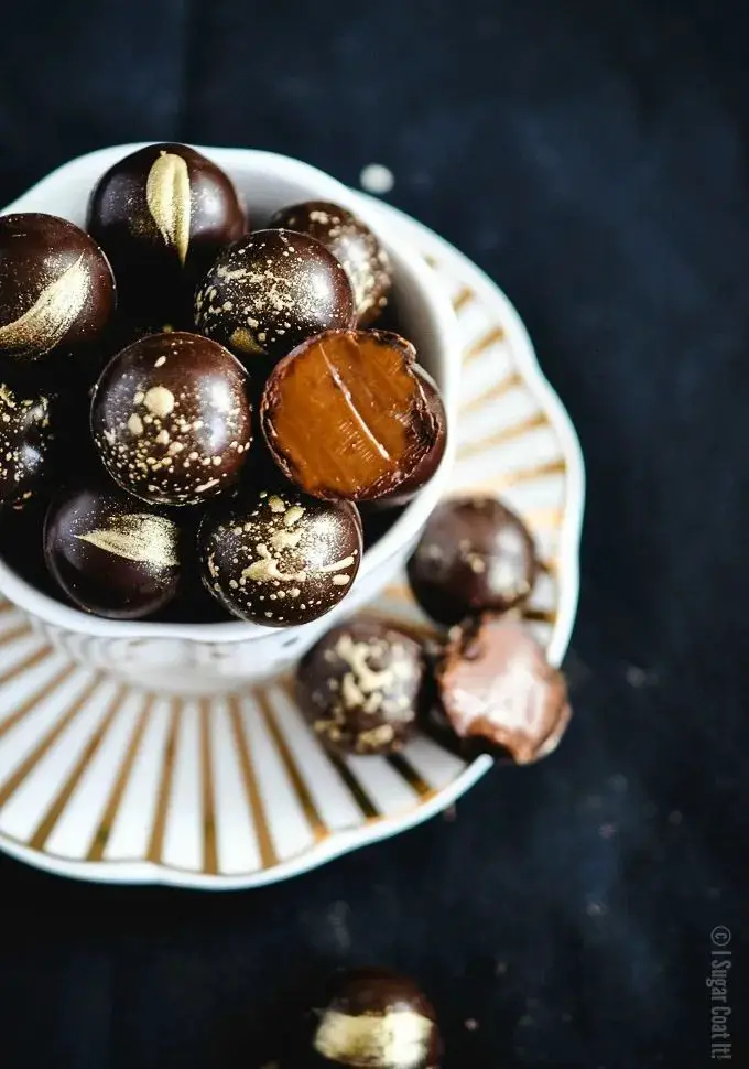 Baileys Salted Caramel Dark Chocolate Truffles