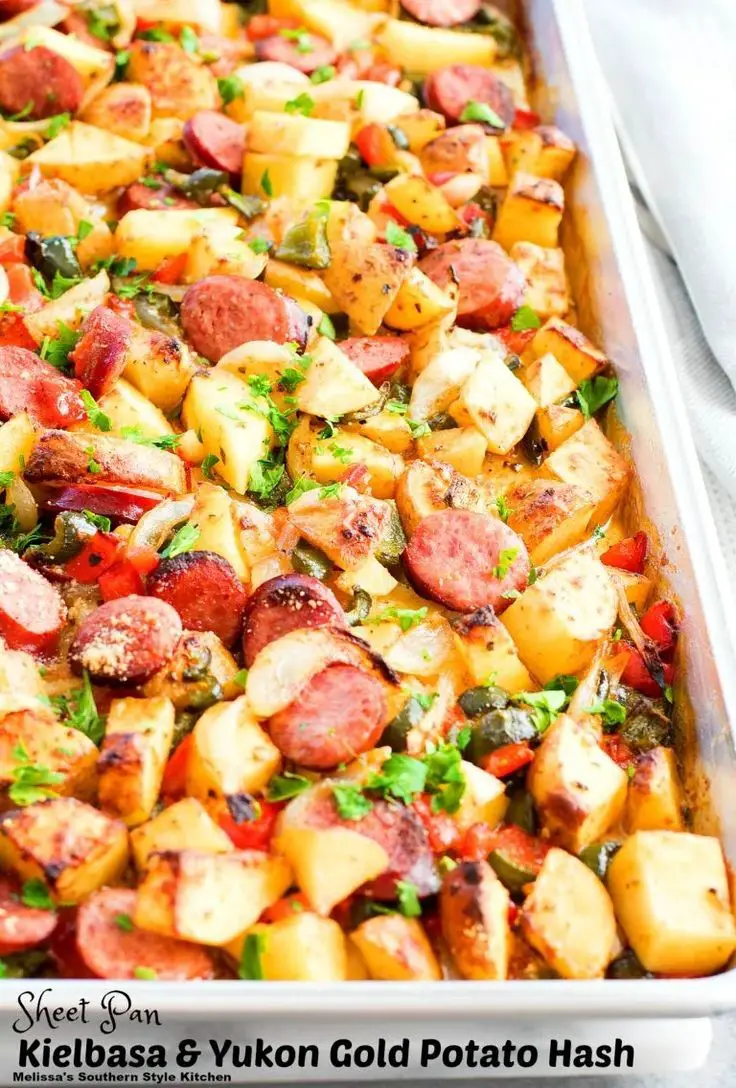 Sheet Pan Kielbasa & Yukon Gold Potato Hash