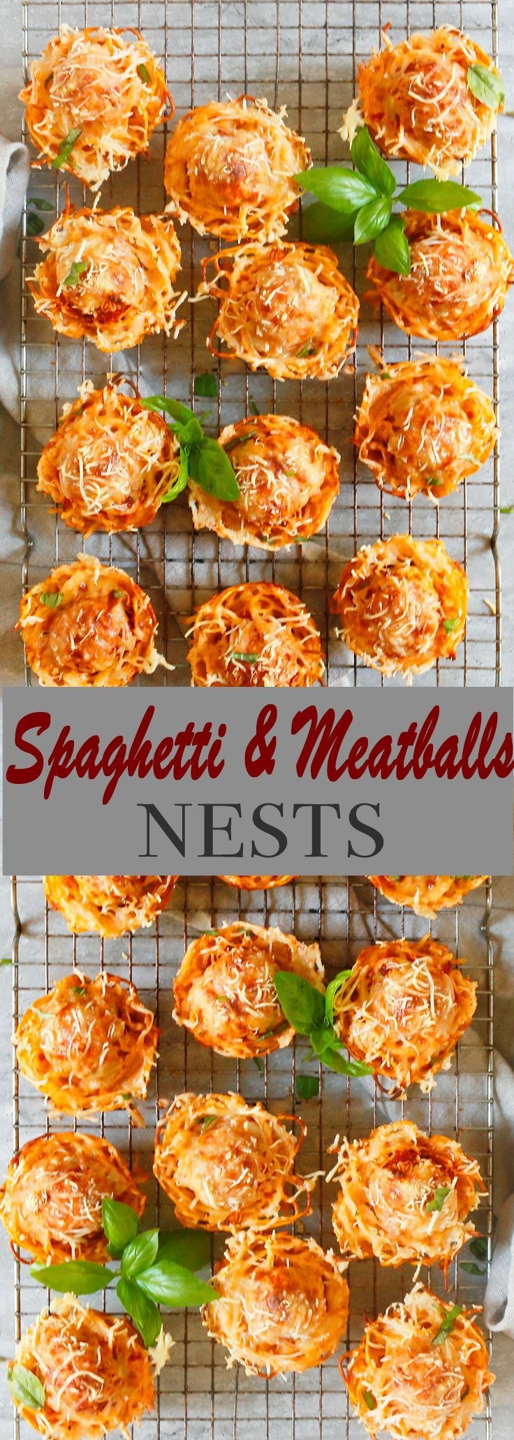 Baked Spaghetti & Meatball Cups