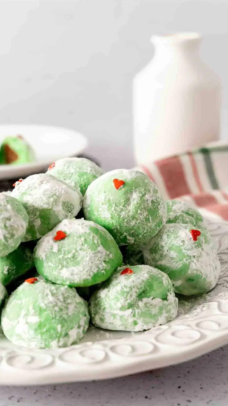 Snowball Grinch Cookies