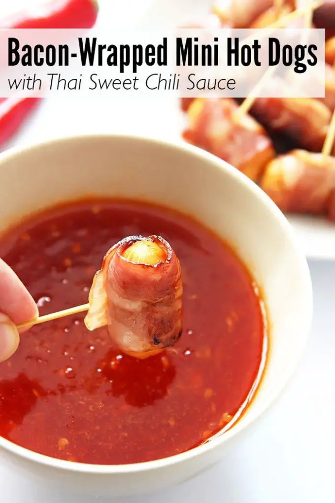 Bacon Wrapped Weenies With Sweet Chili Sauce