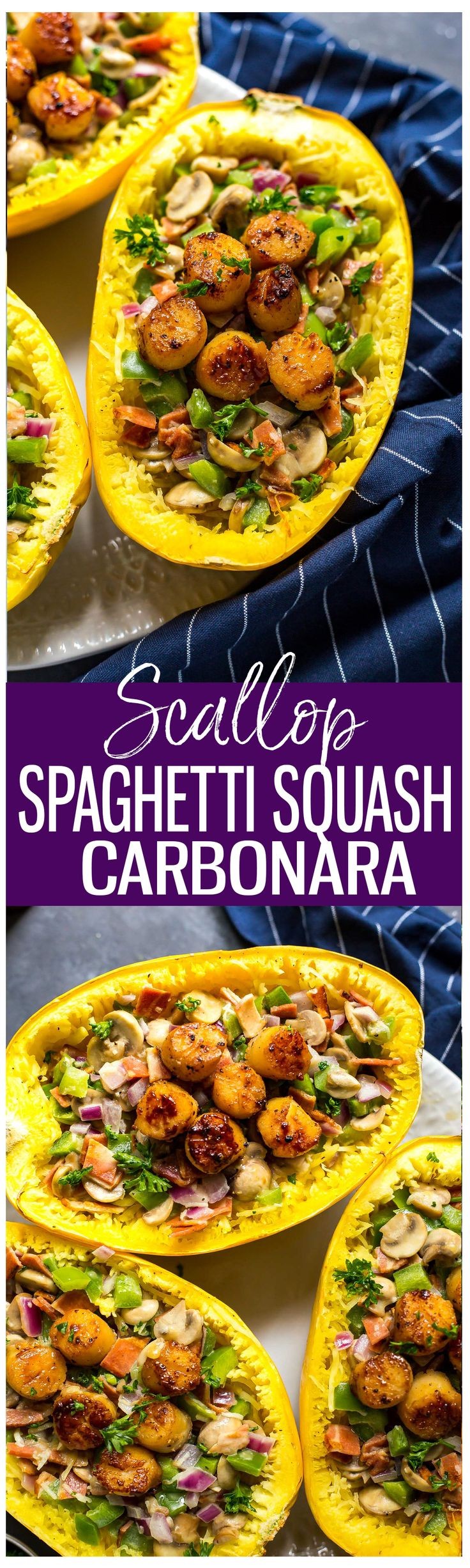 Scallop Spaghetti Squash Carbonara