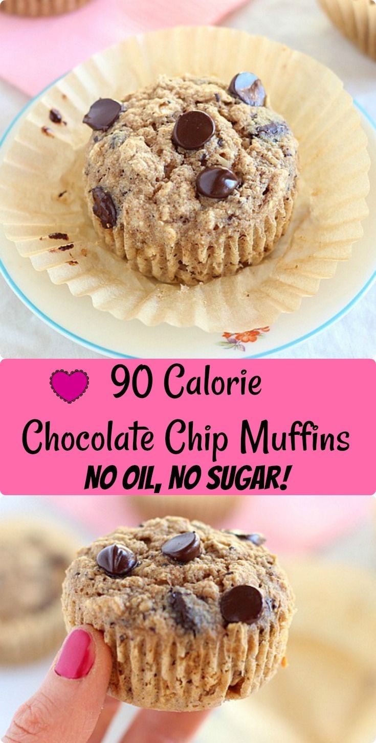 No Sugar, No Oil Chocolate Chip Muffins