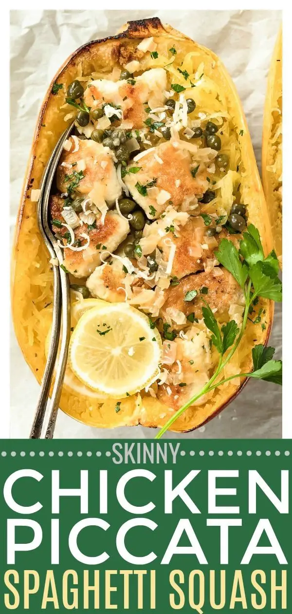 Chicken Piccata Spaghetti Squash Boats