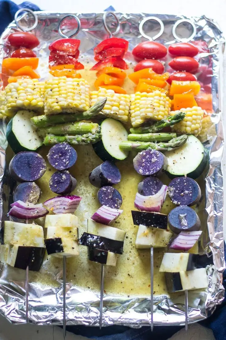 Grilled Rainbow Veggie Skewers