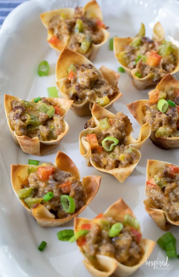 Sausage Wonton Bites