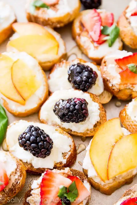 Goat Cheese, Honey & Fruit Crostini