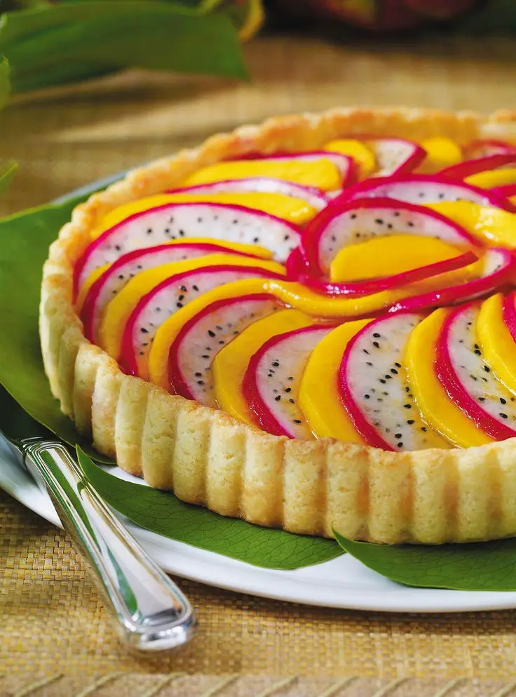 Mango And Dragon Fruit Tart