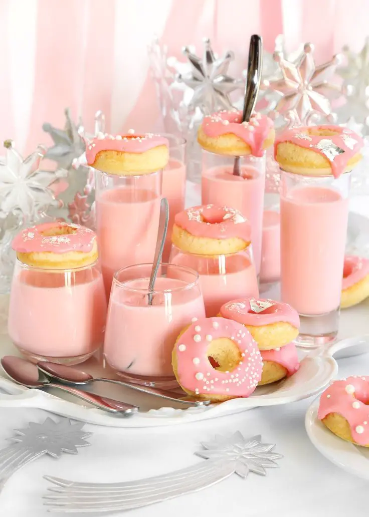 Pink Champagne Panna Cotta & Donut Shot