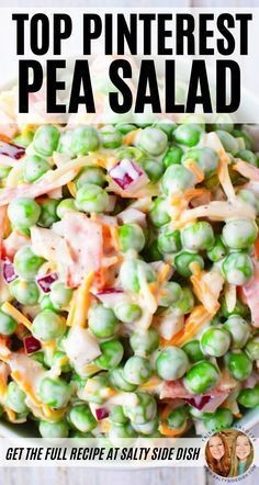 Pea Salad With Red Onions & Cheese