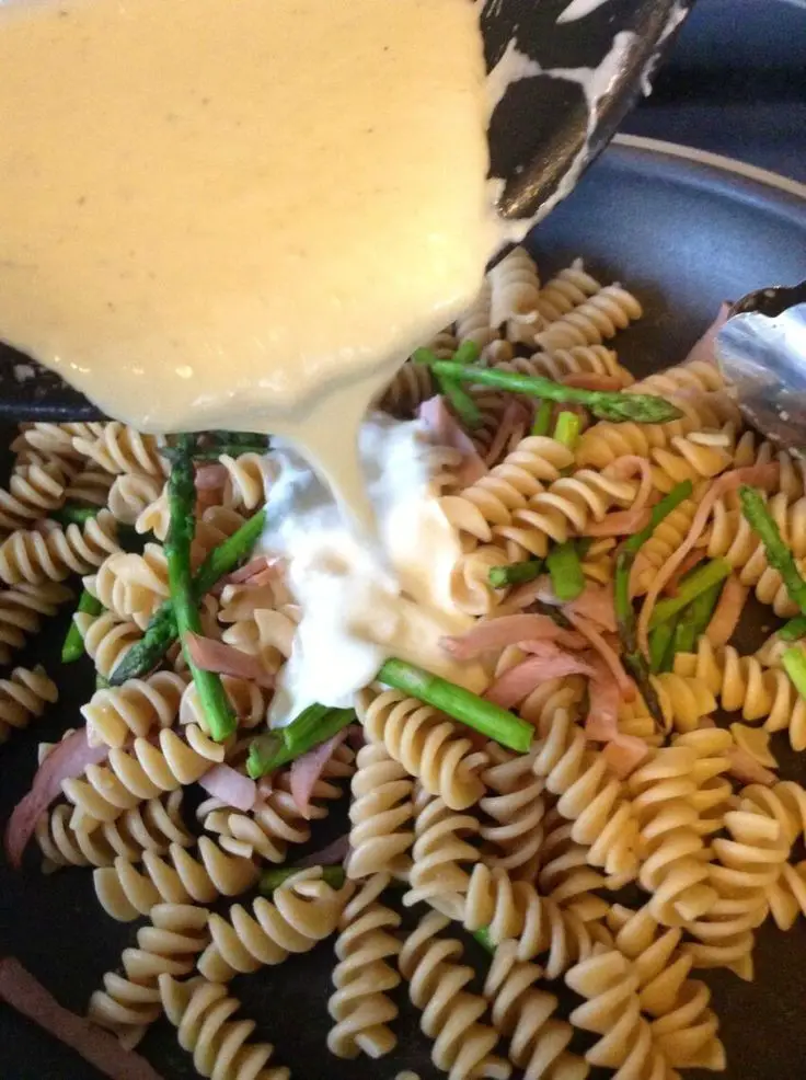 Canadian Bacon Asparagus Pasta