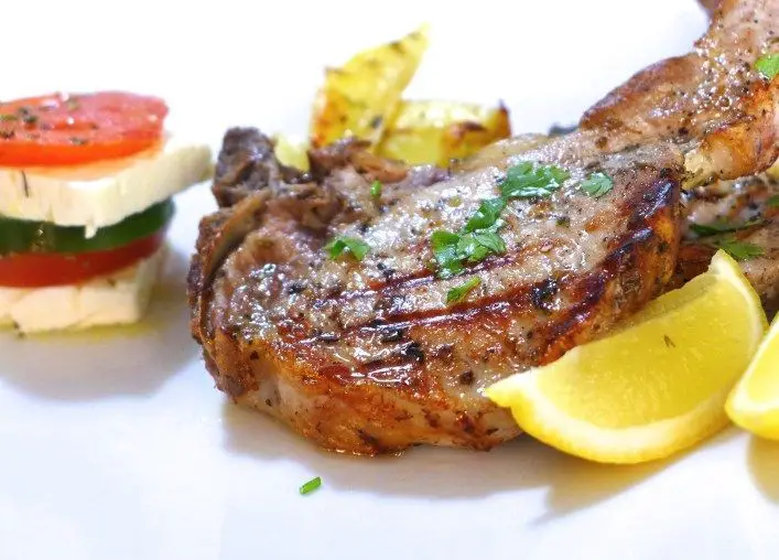 Greek Pork Chops With Roast Potatoes