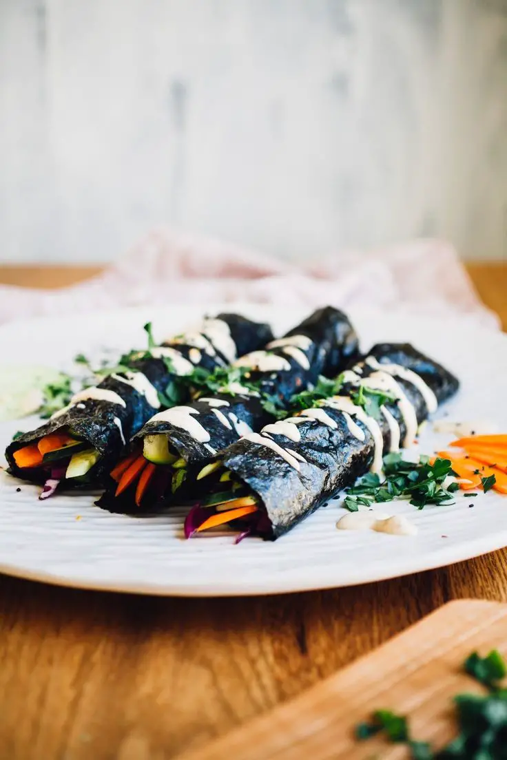 Sunrise Nori Wraps With Spicy Tahini Drizzle