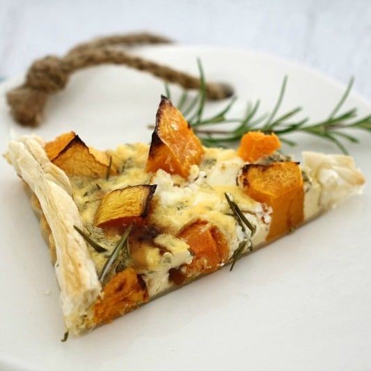 Roasted Pumpkin, Caramelized Onion & Feta Tart