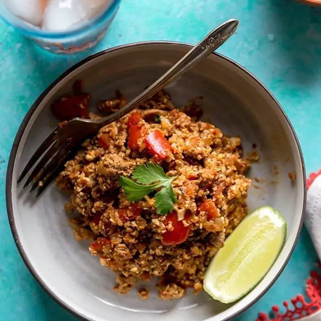 Cauliflower Rice And Turkey Taco Skillet