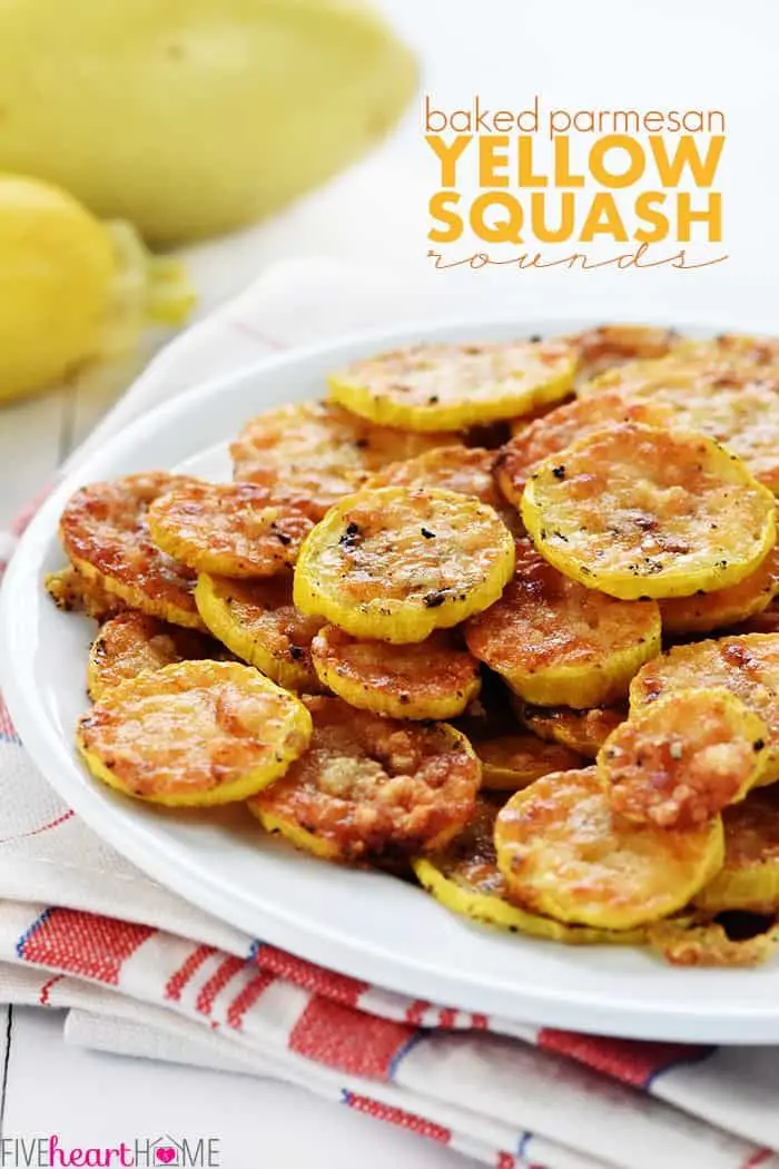 Baked Parmesan Yellow Squash Rounds