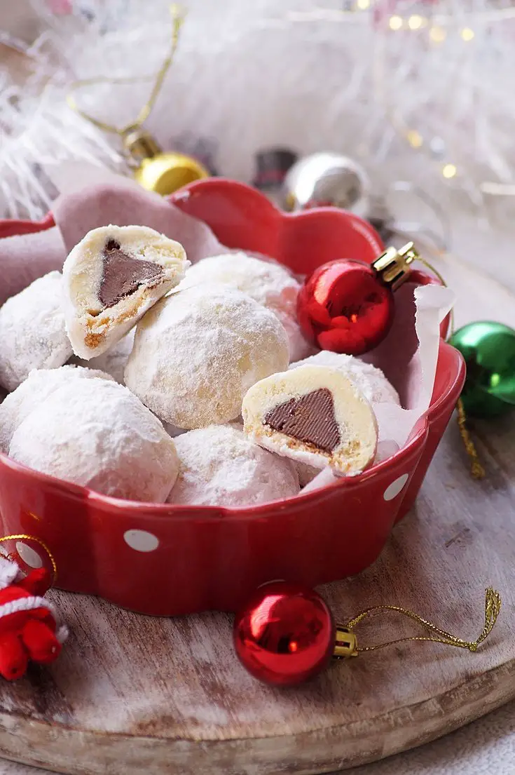 Chocolate Kiss Snowball Cookies