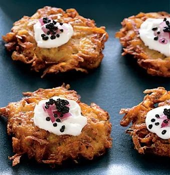 American Caviar With Crispy Yukon Gold Potato Pancakes