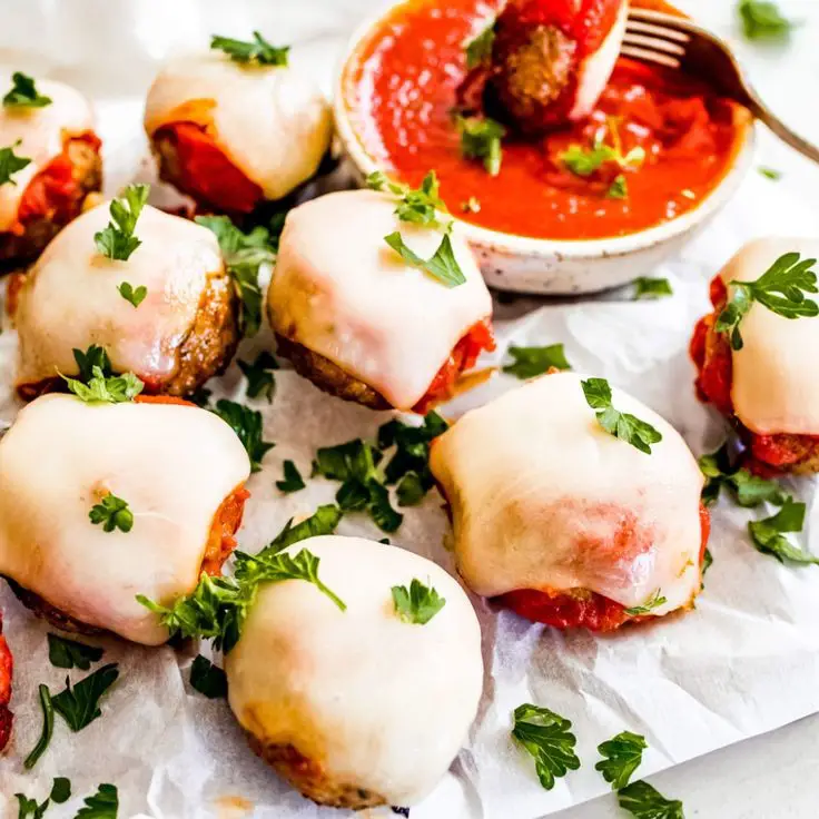 Meatball Poppers With Marinara Sauce