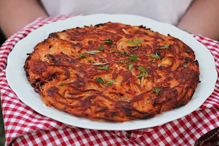 Leftover Spaghetti Pizza