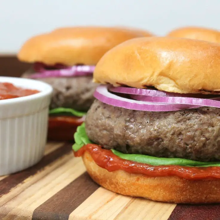 Angus Beef Burger With Chipotle Ketchup And Spicy Onions