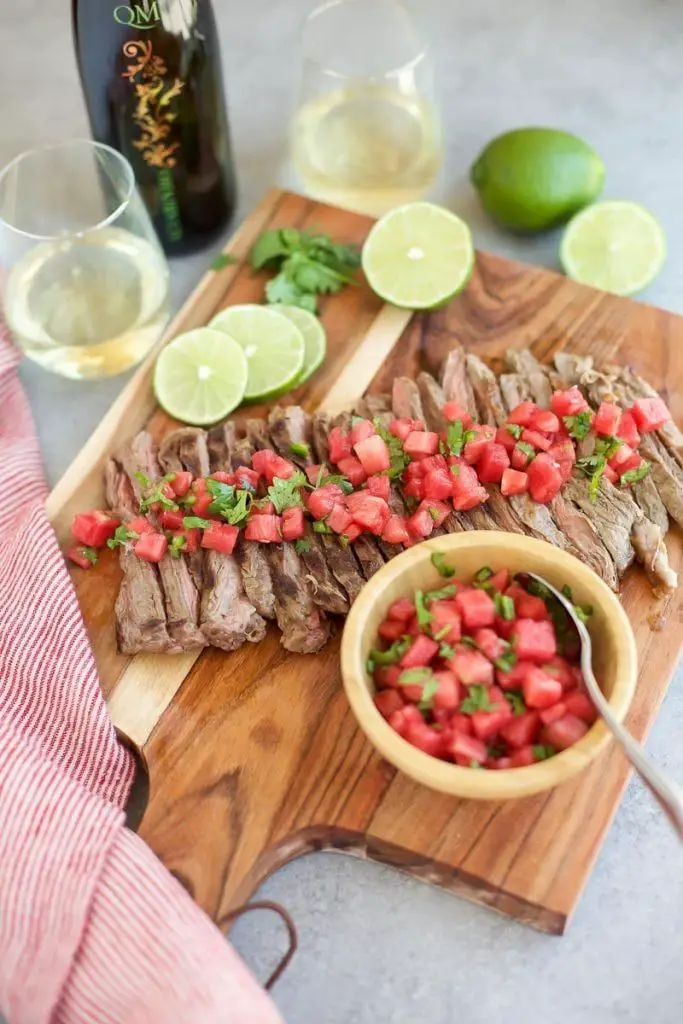 Grilled Skirt Steak With Watermelon Salsa