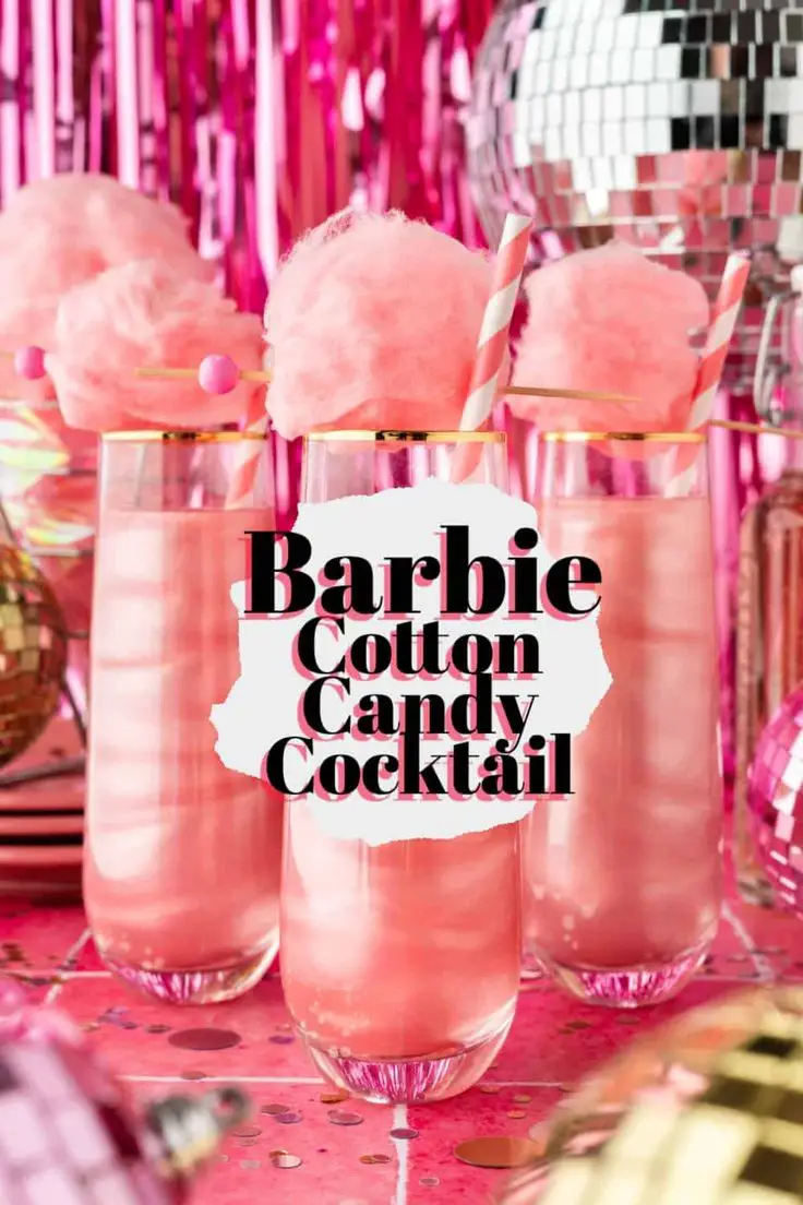 Cotton Candy Cocktail With Cotton Candy Glitter Bomb