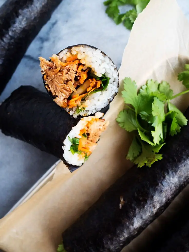 Korean Pulled Pork Nori Rolls