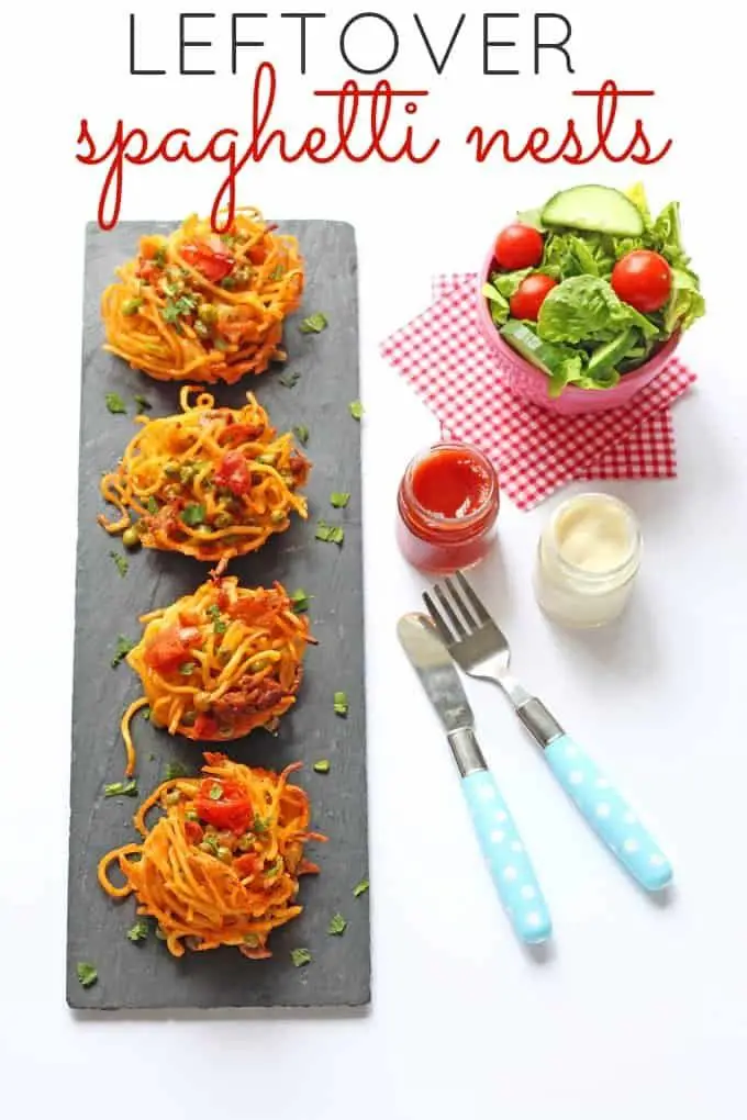 Leftover Spaghetti Bolognese Nests