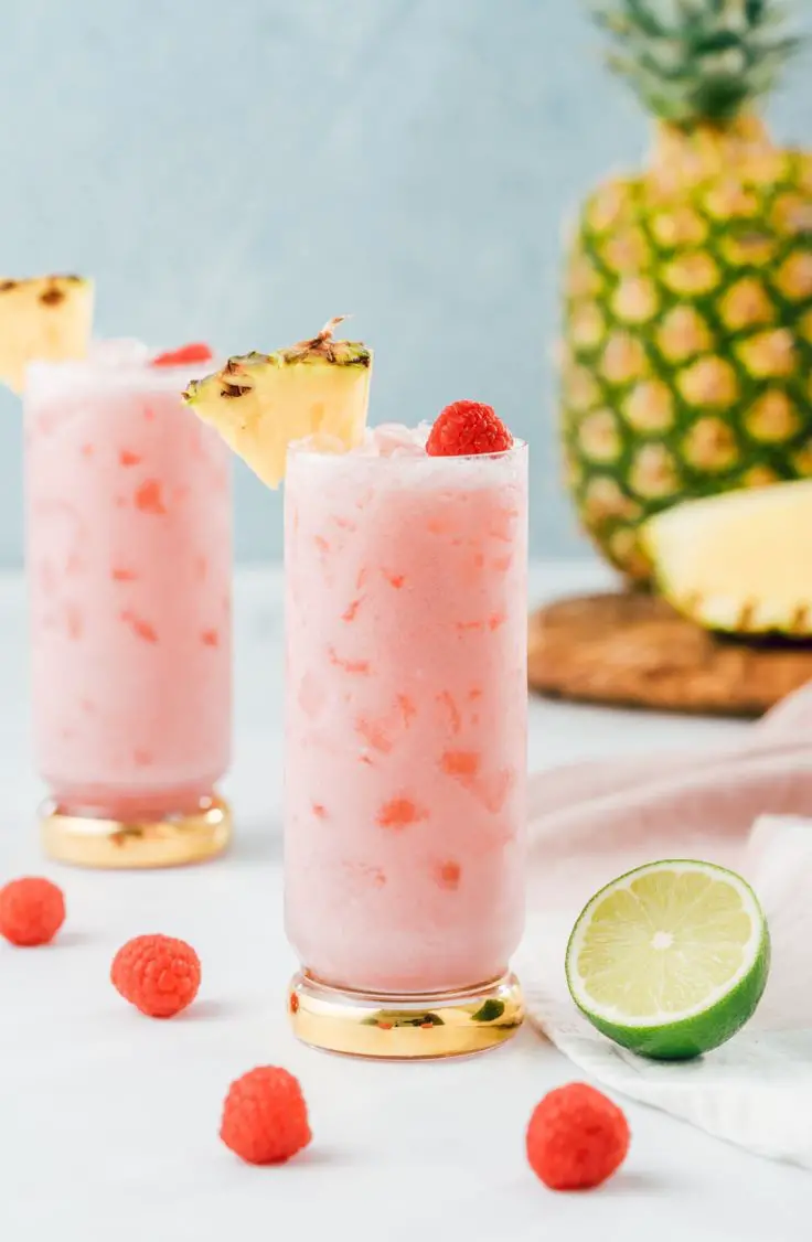 Creamy Tropical Raspberry Cocktail