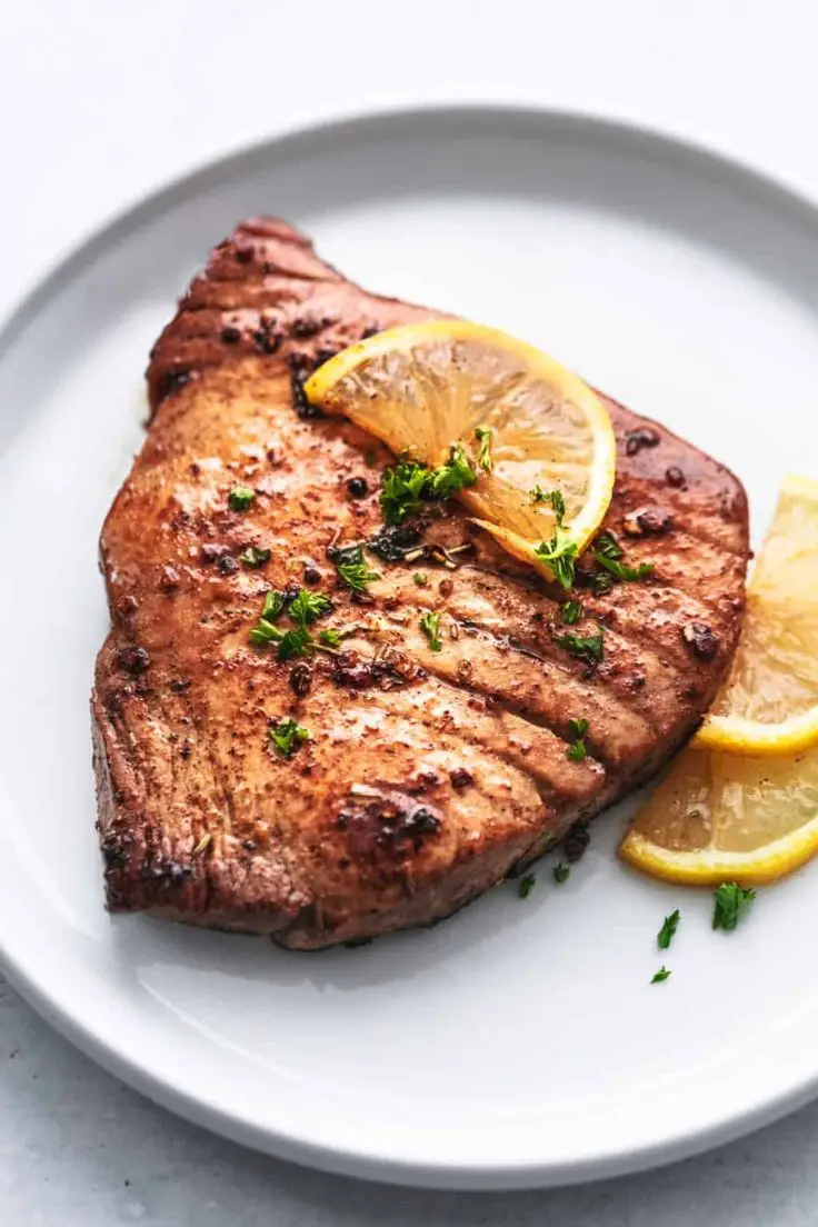 Grilled Tuna Steak With Garlic Herb Marinade