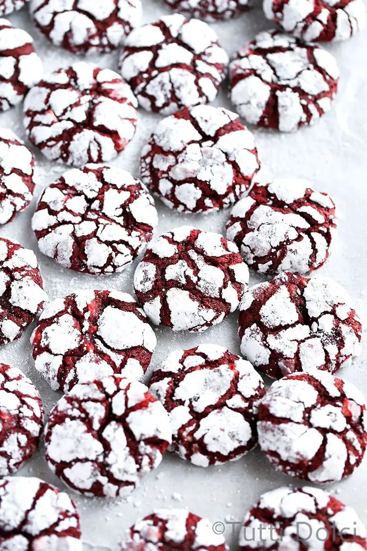 Red Velvet Crinkle Cookies