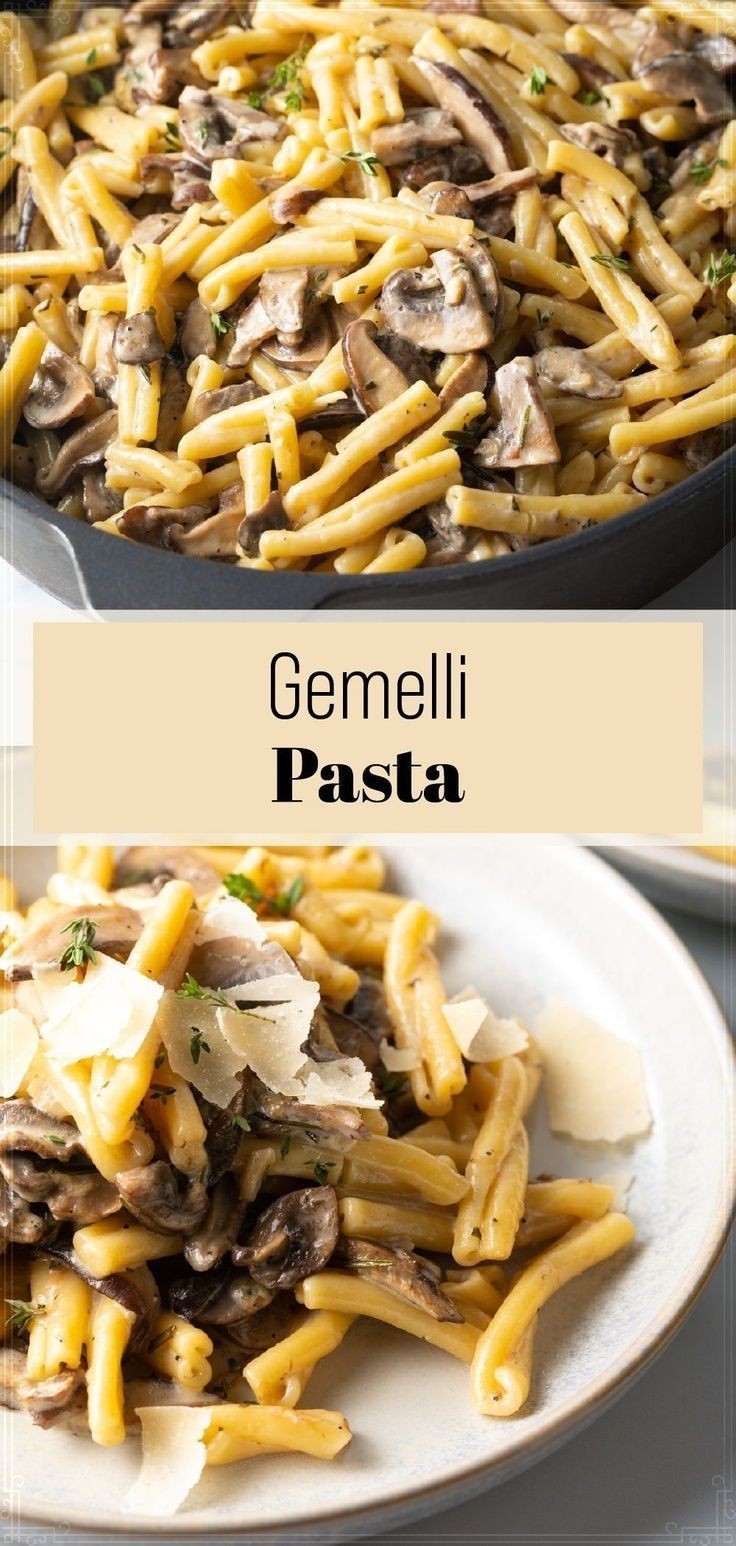 Gemelli Pasta With Creamy Mushroom Sauce