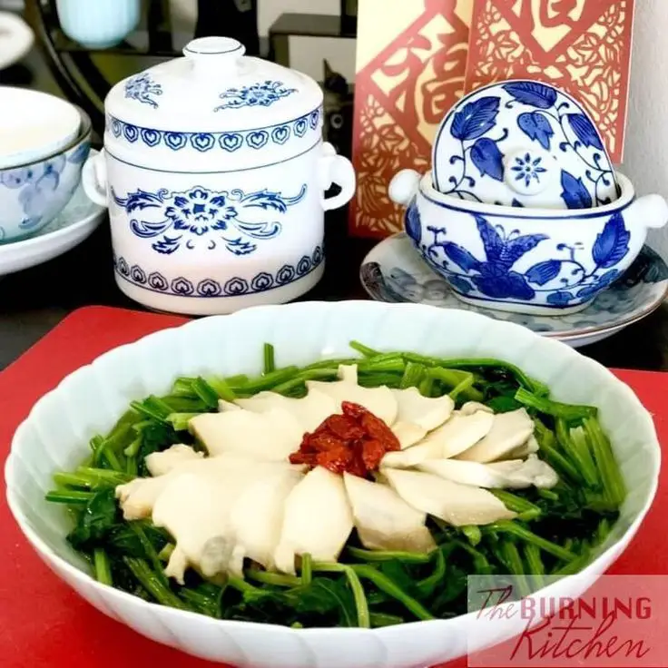 Chinese Spinach With Sliced Abalone