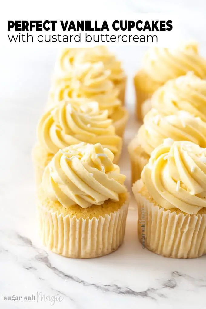 Vanilla Cupcakes With Custard Buttercream