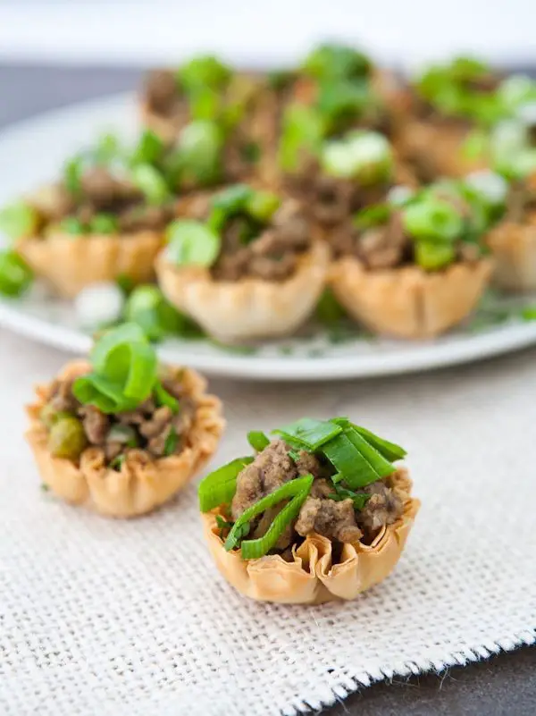 Mini Jamaican Beef Bites In Phyllo Shells