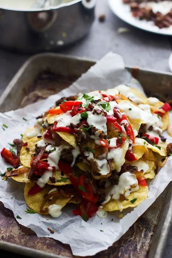 Italian-Style Nachos With Provolone Cheese Sauce