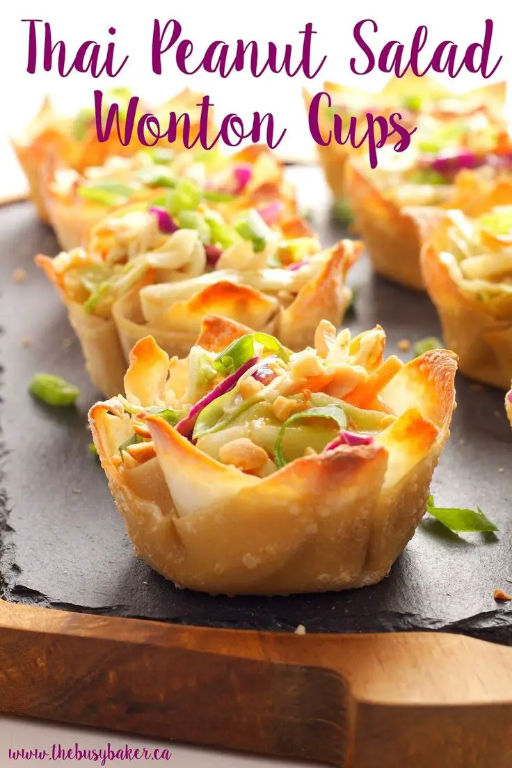 Thai Peanut Salad Wonton Cups