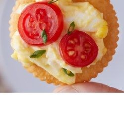 Ritz Egg Salad-Tomato Bites