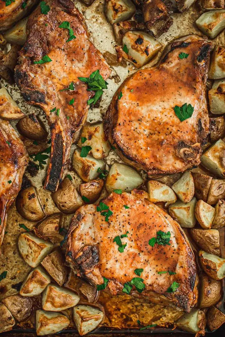 Oven Baked Pork Chops With Baby Potatoes