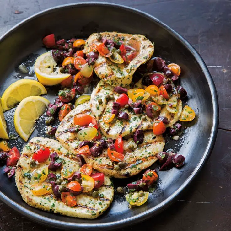 Grilled Calamari Steaks With Mediterranean Salsa