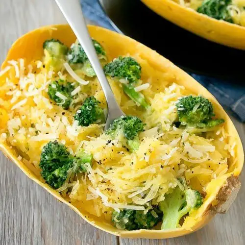 Instant Pot Cheesy Garlic Spaghetti Squash