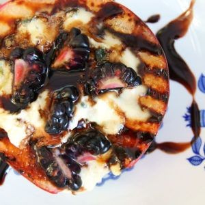 Grilled Peaches With Blue Cheese & Balsamic