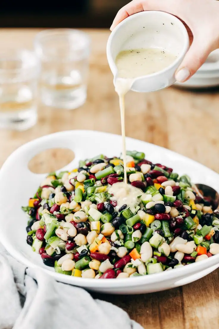 Five Bean Salad With Garlicky Mustard Dressing